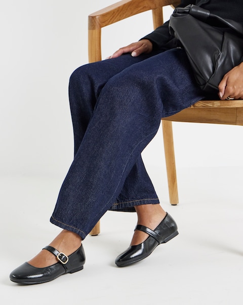 Elizabeth Buckle Mary Jane Shoes - Wide Fit (E)