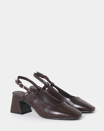 Vivi Block Heel Slingback Shoes - Wide Fit (E)