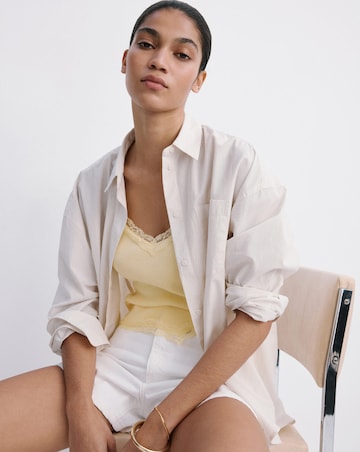 Mango Denim Shorts With Frayed Hem