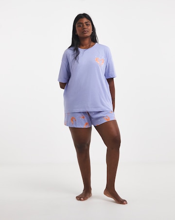 Simply Be Value Pyjama Short Set Shrimp Print