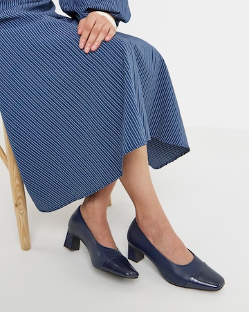 Autumn Flared Block Heel Court Shoes - Wide Fit (E)