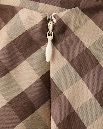 Mango Gingham Skirt With Draped Detail