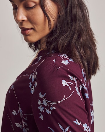 Julipa Printed Button Down Peplum Blouse