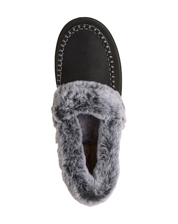 Skechers Black Bobs Cozy Kiss Snug Stitch Slippers - Standard Fit (D)