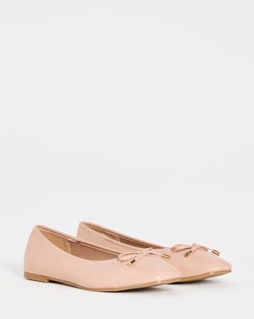 Evar Square Toe Ballerina Shoes - Wide Fit (E)