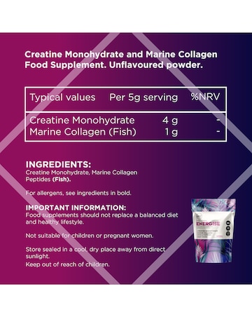 Bio-Synergy Active Woman Energise Creatine & Collagen Supplement Powder - 150g