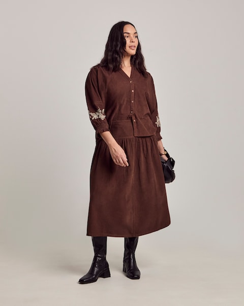 Julipa Cord Midi Skirt