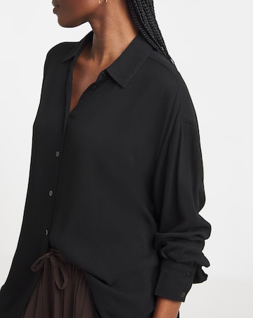 Simply Be Black Crinkle Shirt