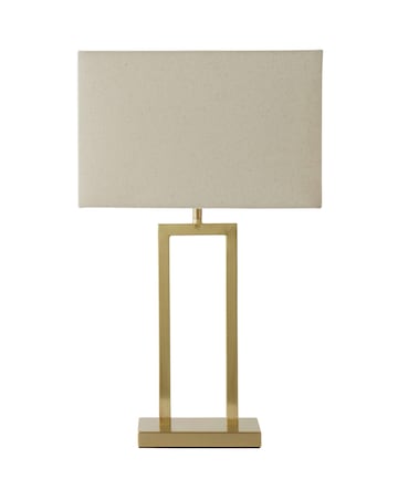 ValueLights Gloria Gold Double Stem Table Lamp with Rectangular Shade