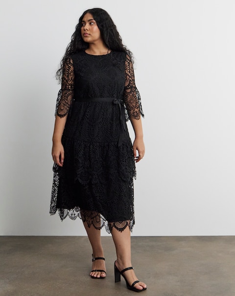 Joanna Hope Structured Lace Dress