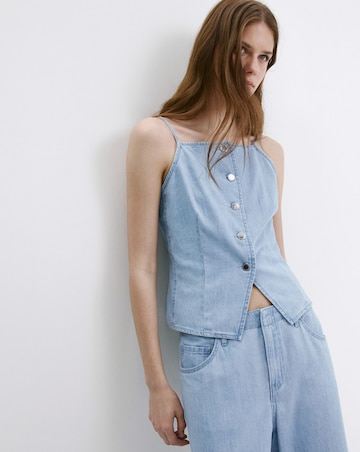 Mango Wide Leg Mid-Rise Jeans