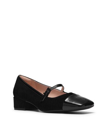 Clarks Crista Strap Heeled Toe Cap Leather Mary Janes - Standard Fit (D)