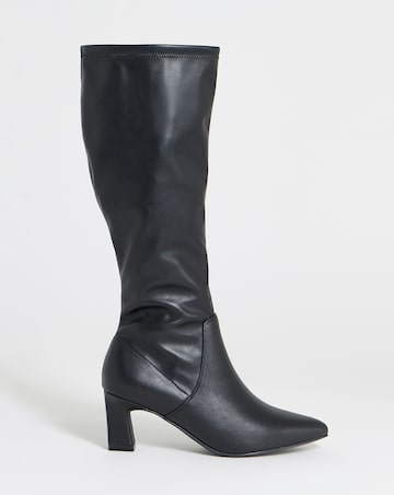 Shona Pointed Toe Knee High Sock Boots - Standard Fit (D) & Standard Calf