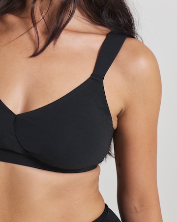 Figleaves Comfort Cotton Modal Sleep Bra (DD-GG) Charcoal