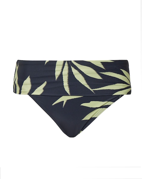 Palm Print High Waist Bikini Bottoms