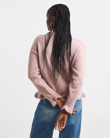 Simply Be Pink Ruffled Frill Knit Cardigan