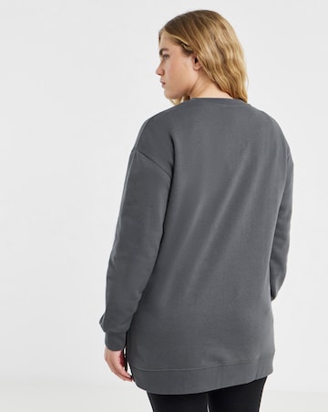 Simply Be Slate Grey Side Split Sweatshirt Tunic