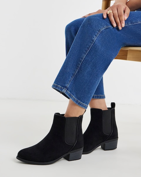 Kelani Block Heel Chelsea Ankle Boots - Wide Fit (E)
