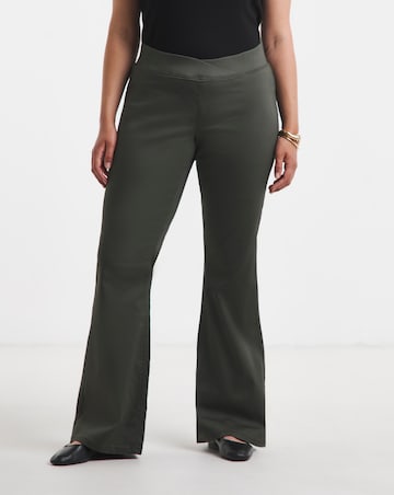 Khaki Flared Weekender Jeggings