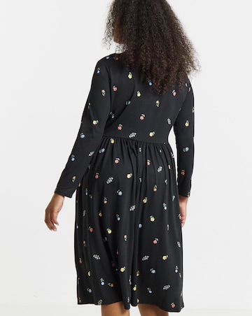Simply Be Ditsy Print Scoop Neck Pocket Midi Dress