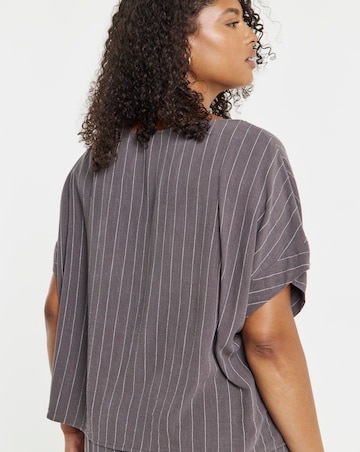 SIMPLY BE TIE WAIST PINSTRIPE TOP CO-ORD