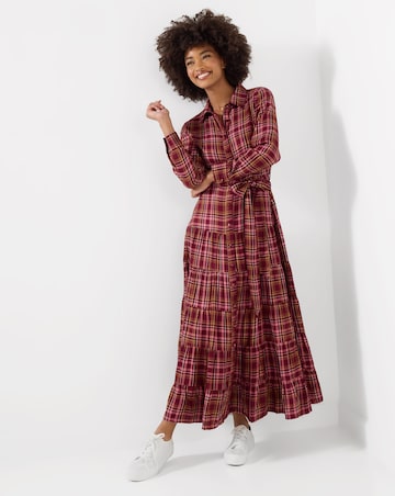 Joe Browns Petite Willow Check Button Through Maxi Dress