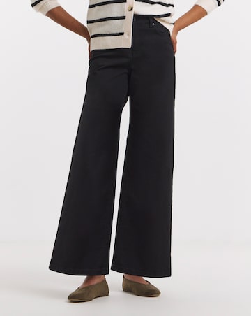 Black 24/7 Stretch Wide Leg Jeans