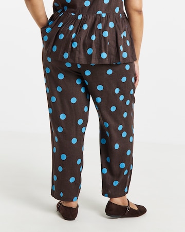 Simply Be Chocolate Spot Linen Trouser