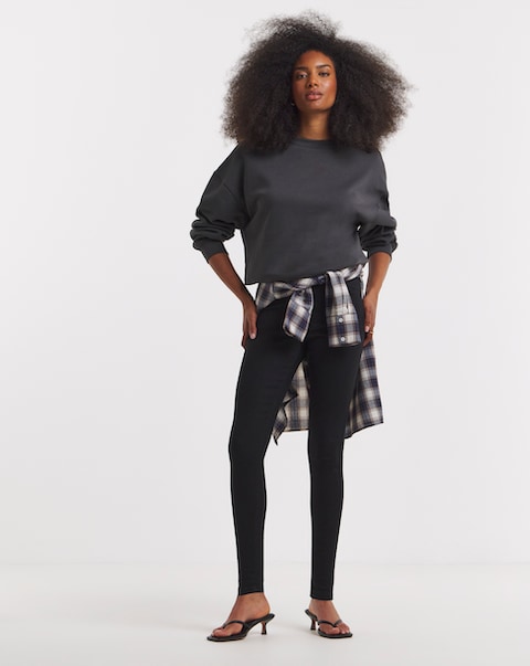 Black Stretch Skinny Pull On Jeggings