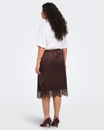 ONLY MIDI LACE SATIN SKIRT