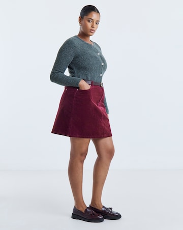 Burgundy Cord Mini Skirt