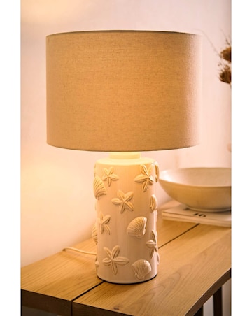 ValueLights Selene Embossed Seashell Table Lamp