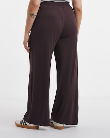 Simply Be Chocolate Jersey Wide Leg Trouser