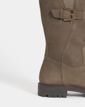 Maryse Faux Fur Trim Flat Calf Boots - Wide Fit (E)