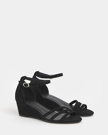 Haze Two Part Low Wedge Sandals - Wide Fit (E)