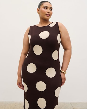 Pretty Lavish Sarover Polka Dot Maxi Knit Dress