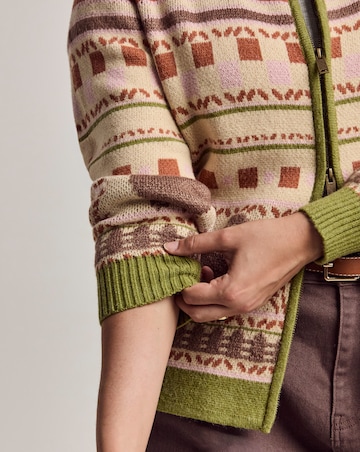 Julipa Motif Knitted Zip Up Cardigan