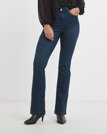 Indigo Stretch Denim Flared Jeans