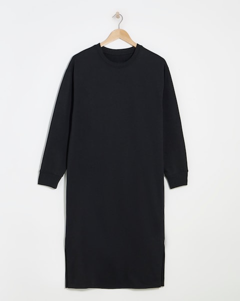 Black Midi Sweatshirt Dress