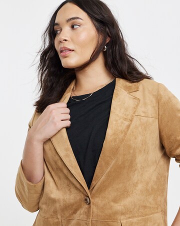 Faux Suedette Blazer
