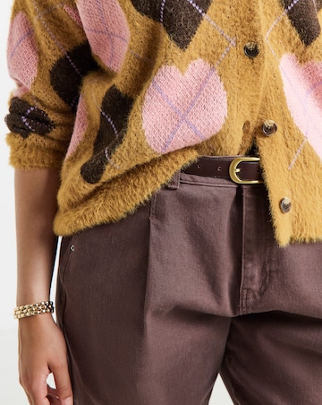 Heart Argyle Fluffy Cardigan