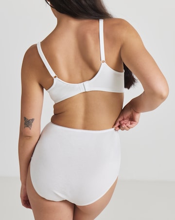 Pretty Secrets 4 Pack Value Cotton Full Brief Knickers -White