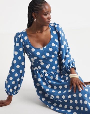 Simply Be Spot Print Angled Waist Corset Dress