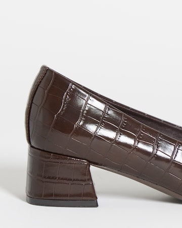 Heavenly Soles Catherine Low Block Heel Court Shoes - Extra Wide Fit (EEE)