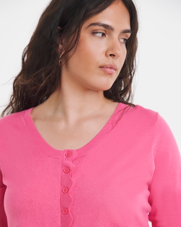 Fine Gauge Scallop Edge Cardigan