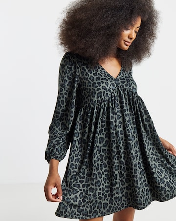 Green Animal Supersoft Smock Dress
