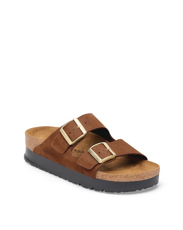 Birkenstock Arizona Flex Platform Nubuck Leather Mule Sandals - Standard Fit