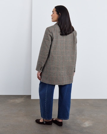 Simply Be Check Print Relaxed Blazer Coat
