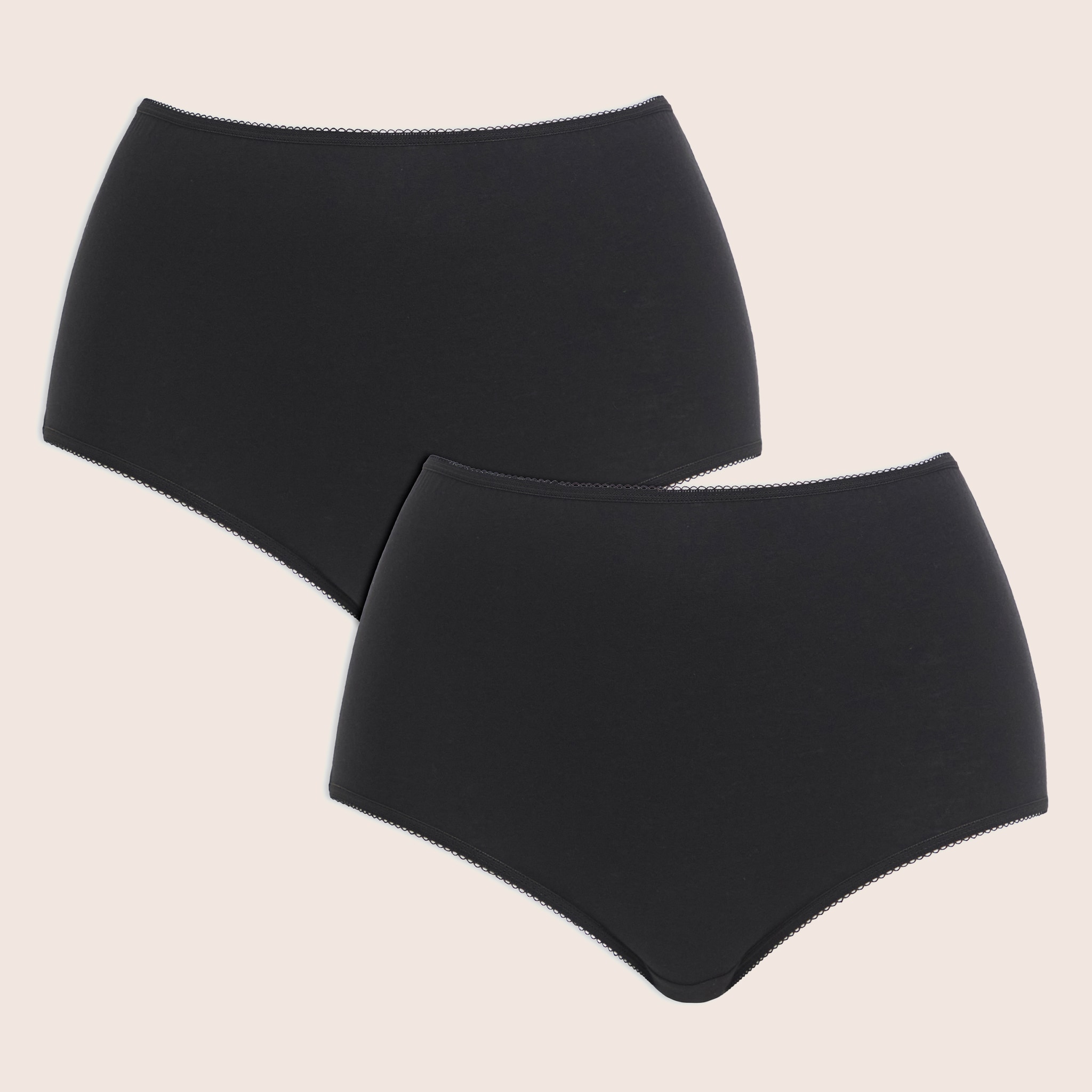 black knickers on peach background multi packs