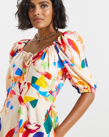 Twisted Wunder Crepe Tropical Midaxi Dress